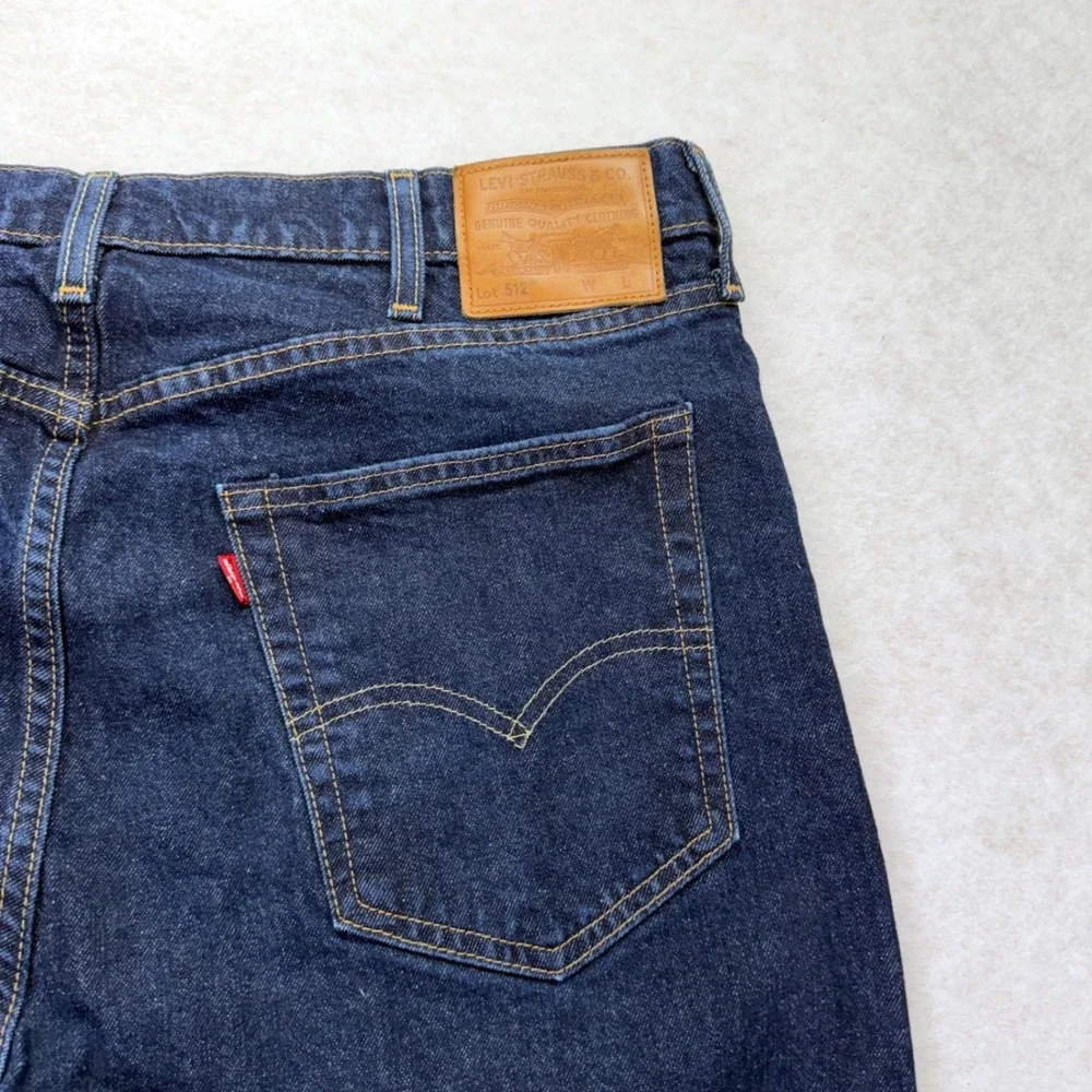 LEVI's 512 Premium Big E Jeans‎ Men's *40 Slim Tapered Fit Zip Fly Indigo Blue